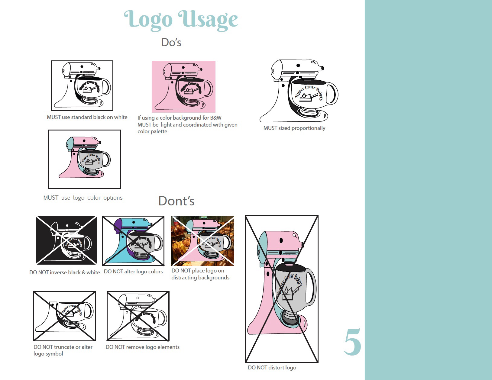 An image of do's and dont's for the logo usage